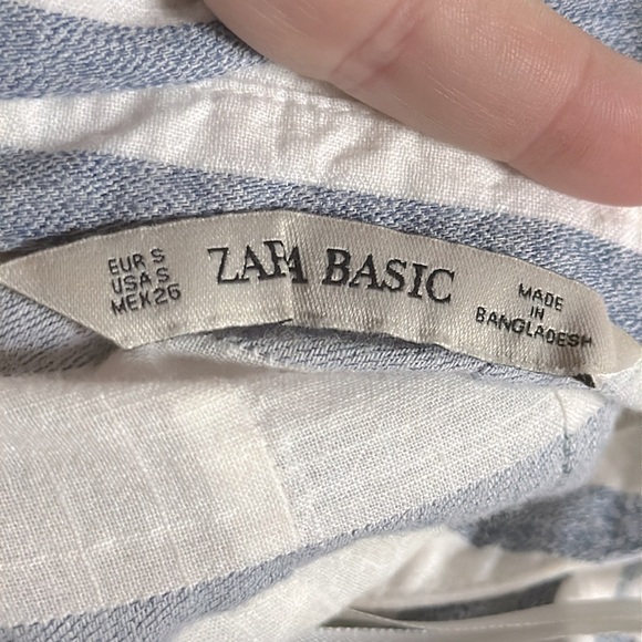 Zara Striped Lightweight Cotton‎ Popover Top 1821/024/060 Small - Picture 10 of 12